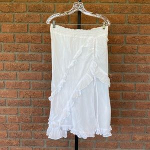 Free People white ruffle skirt